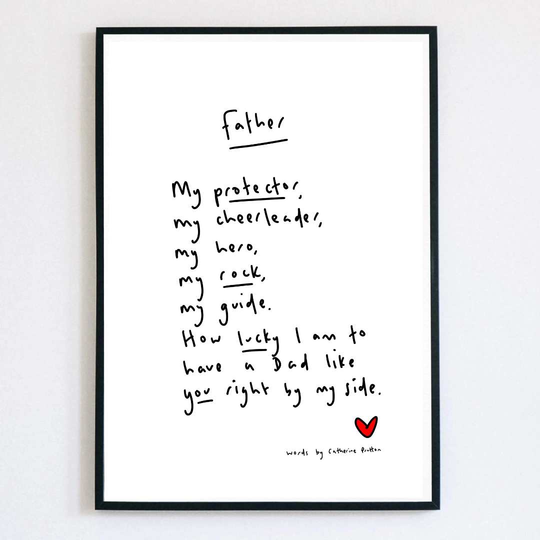 Father Poem Print – A Handwritten Gift for Dad by Catherine Prutton