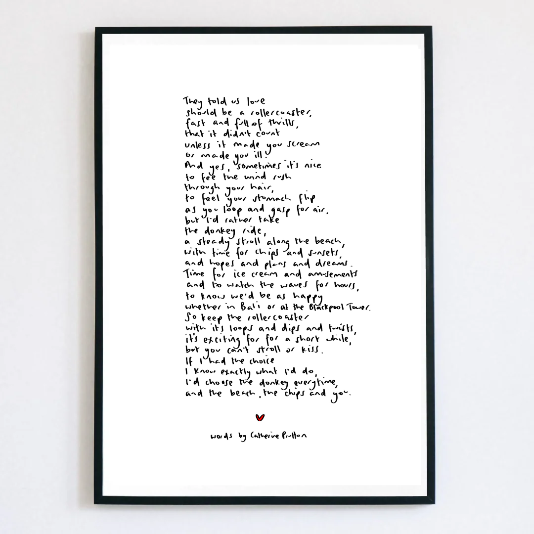 Rollercoaster Poem Print