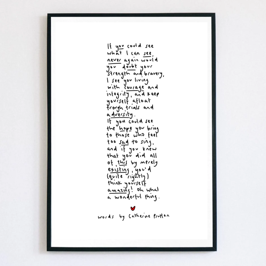If You Could See What I Can See – Handwritten Poem Print on Worth & Perspective