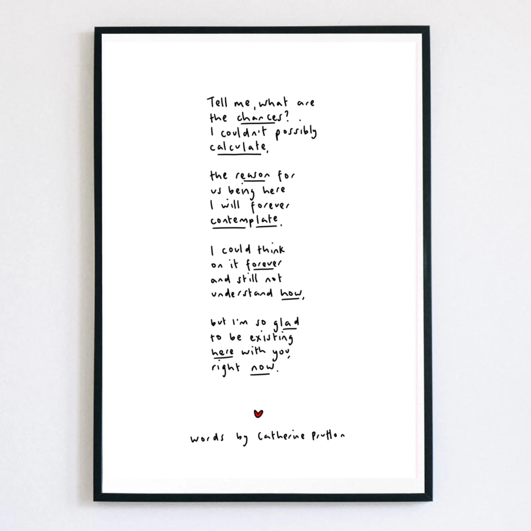What Are The Chances? – Handwritten Poem Print Celebrating Love and Connection