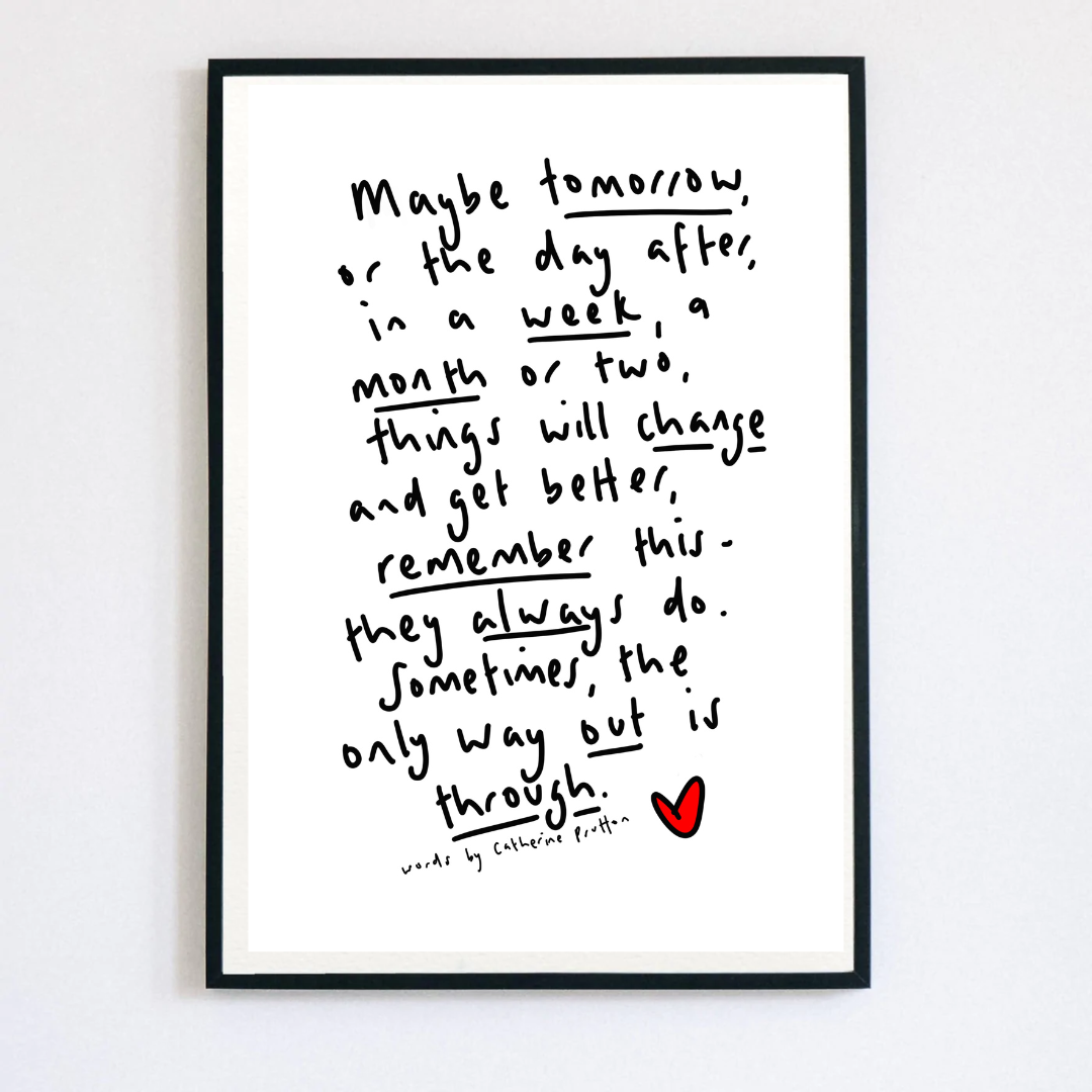 Large Letter Poem Print Maybe Tomorrow
