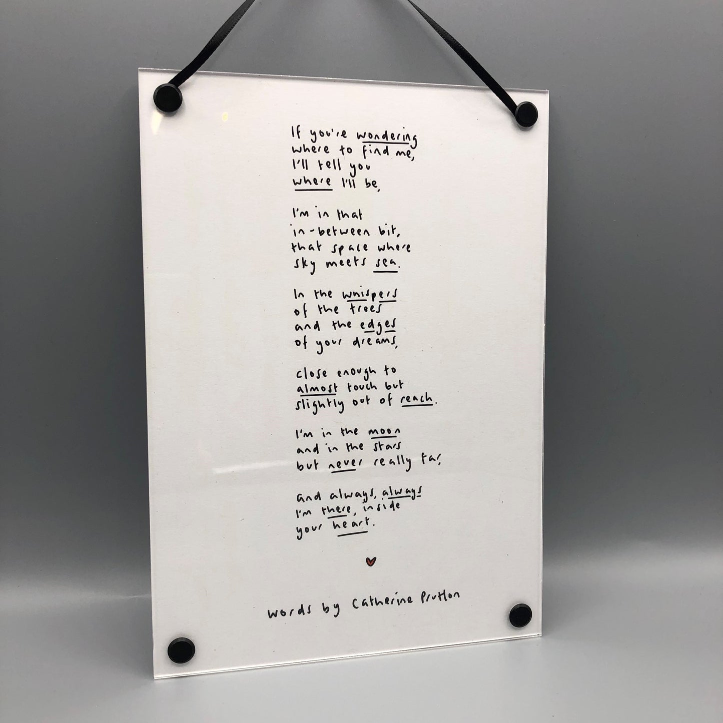 If You're Wondering Where To Find Me – Handwritten Sympathy Poem Print for Comfort