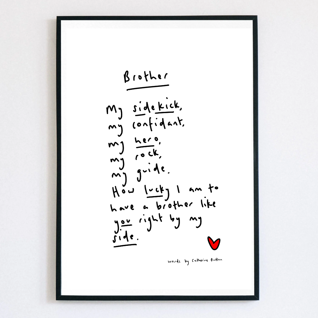 Brother Poem Print – A Handwritten Gift for Brothers by Catherine Prutton