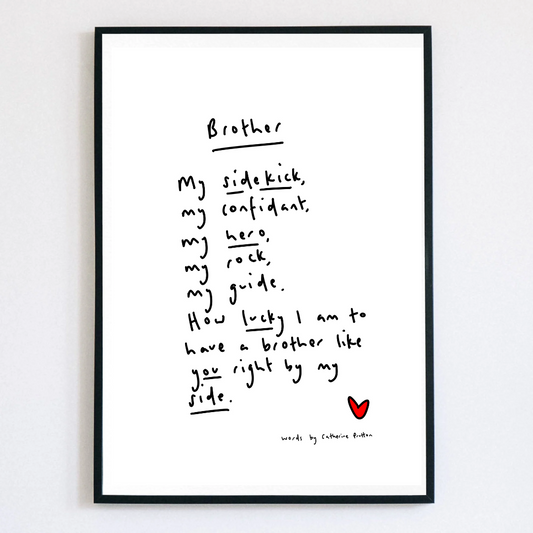 Brother Poem Print – A Handwritten Gift for Brothers by Catherine Prutton