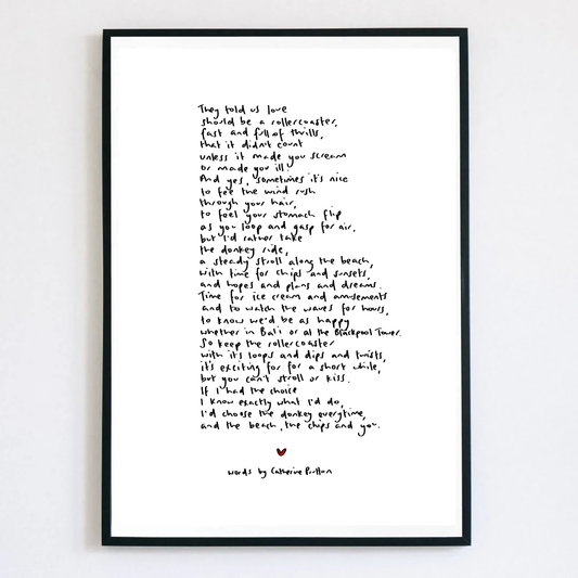 Rollercoaster Poem Print