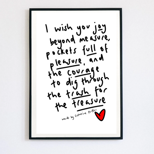 Large Letter Handwritten Poem 'I Wish You Joy'