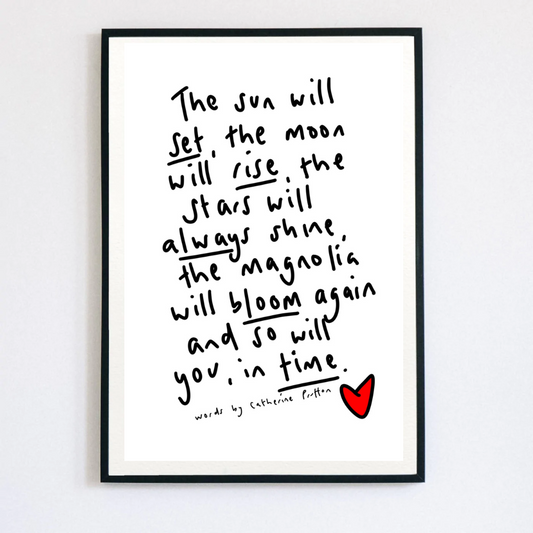 Large Letter Handwritten Poem 'Magnolia'