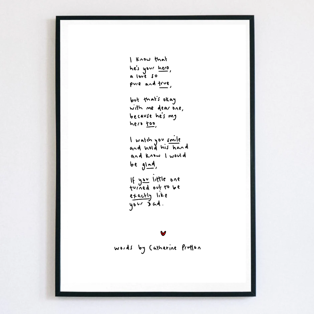 Father's Day Dad Hero Poem Print