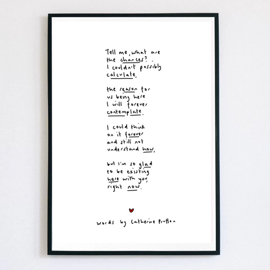What Are The Chances? – Handwritten Poem Print Celebrating Love and Connection