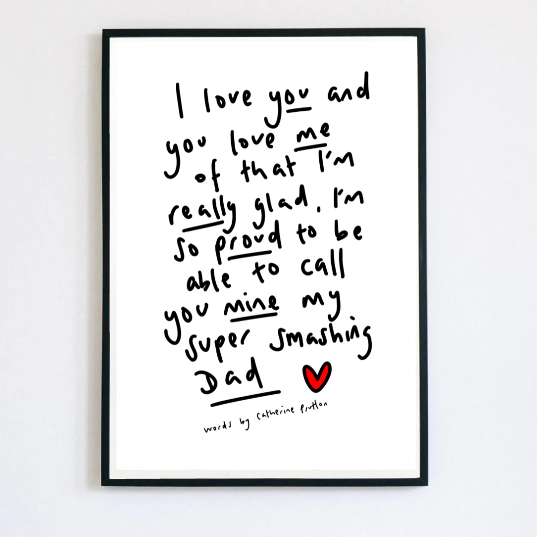 Dad – Handwritten Poem Print Celebrating Love, Pride & Playful Praise
