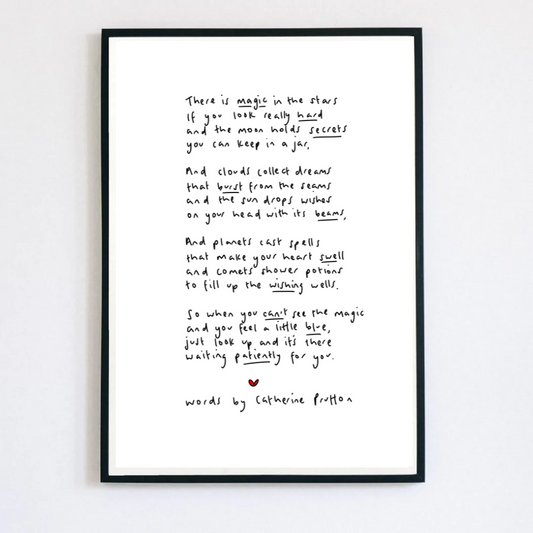 Magic in the Stars – Handwritten Poem Print Celebrating Wonder and Magic