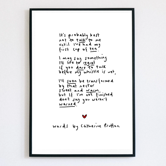 Tea – Original Handwritten Poem by Catherine Prutton