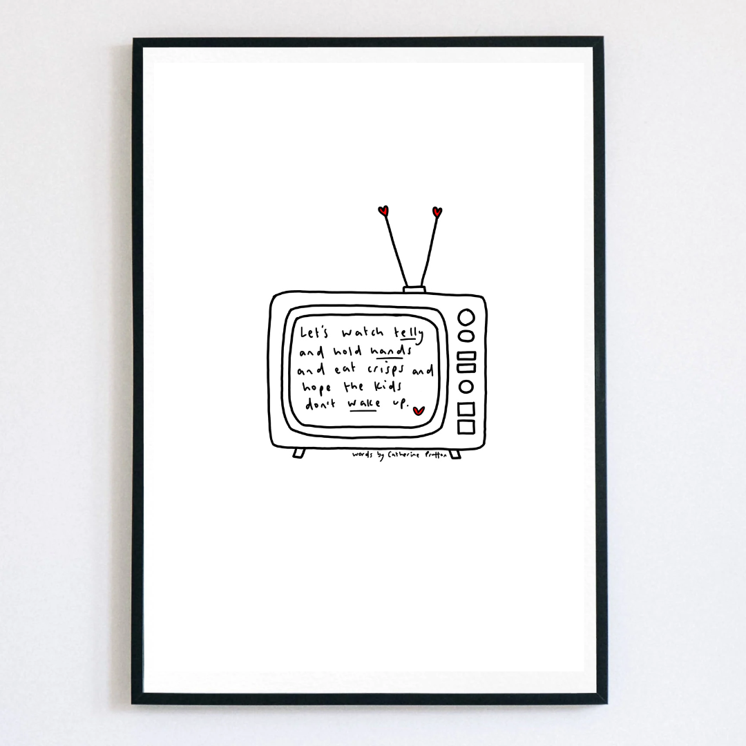 Let’s Watch Telly – Handwritten Poem Print on Love in the Everyday