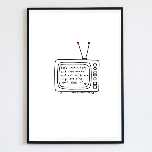 Let’s Watch Telly – Handwritten Poem Print on Love in the Everyday