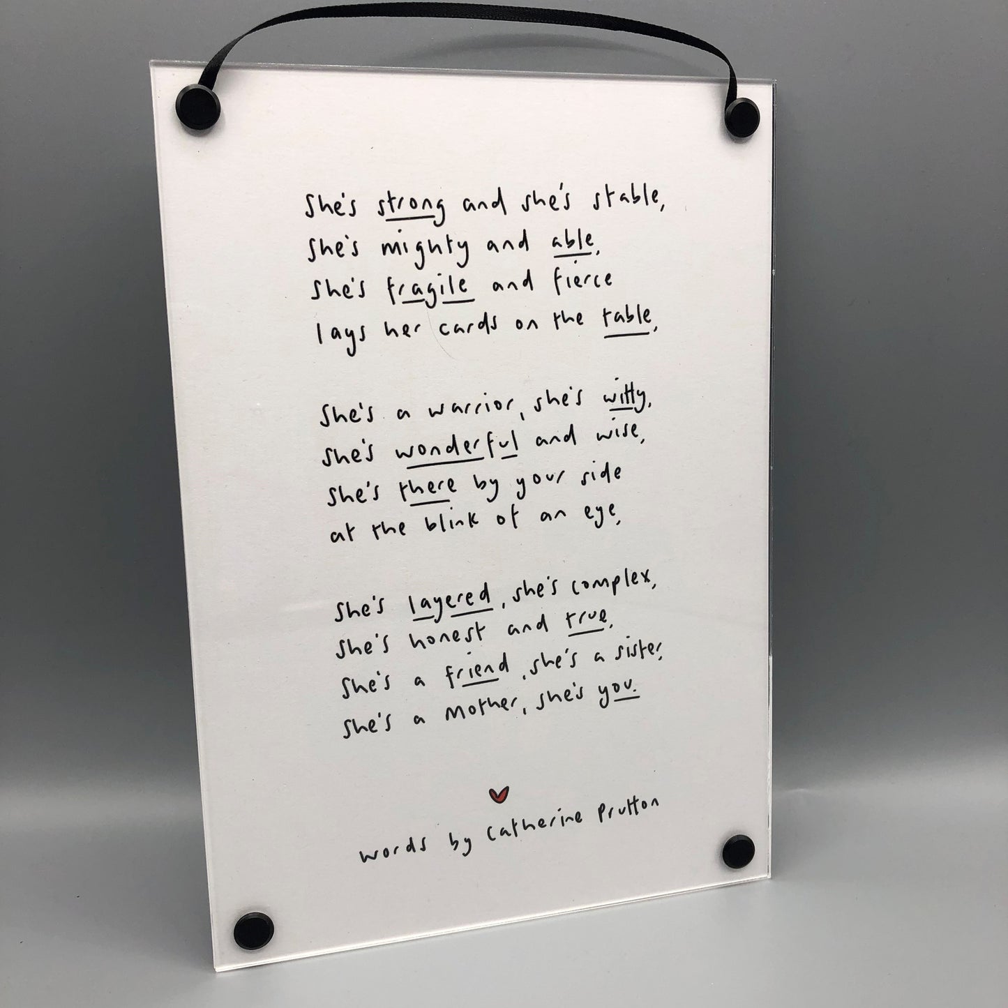 She – Handwritten Poem Print Celebrating Strength and Resilience